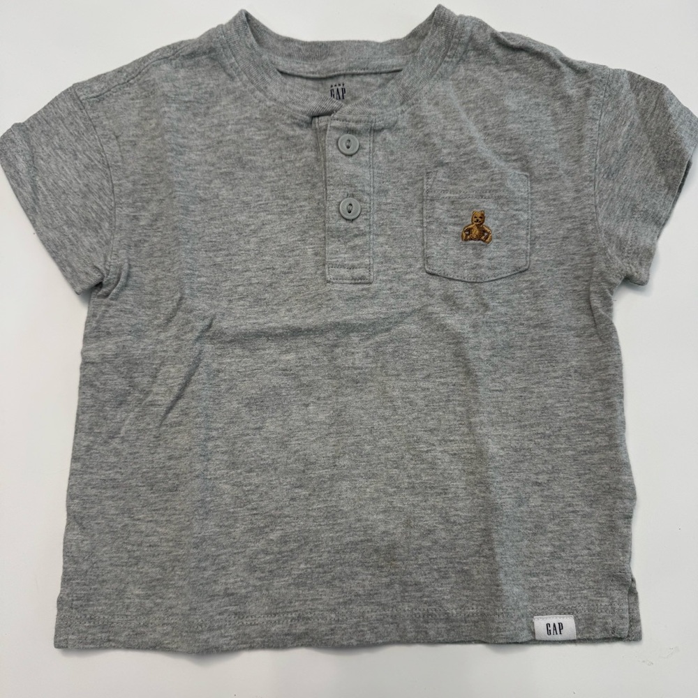 GAP Heather Gray Kids Tee with Bear Accent